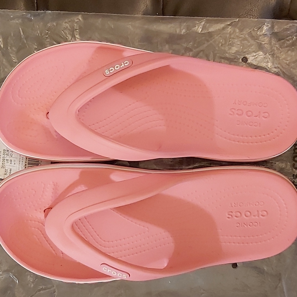 CROCS 11W Hot Pink Lemonade Bayaband Flip -PAYPAL PAYMENT ONLY!!!